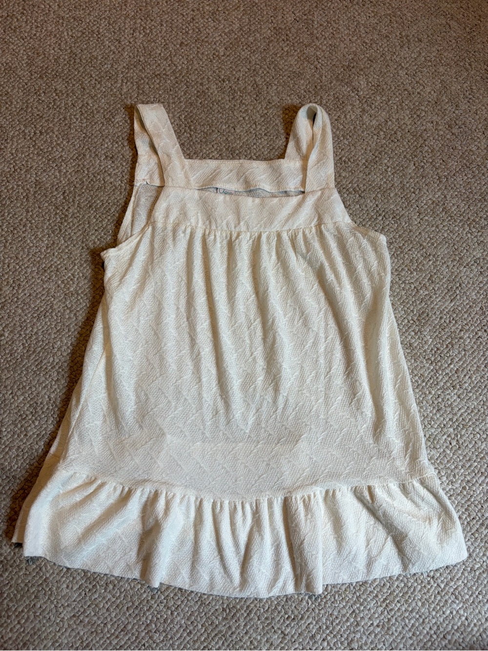 Aqua Brand Light Cream Ruffled Tank Top - Women's